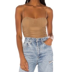 Lovers & Friends Albany Bodysuit in Taupe Brown